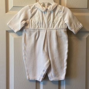 White BABY DIOR Waffle Weave ONE-PIECE ROMPER OUTFIT ~ 6 Months